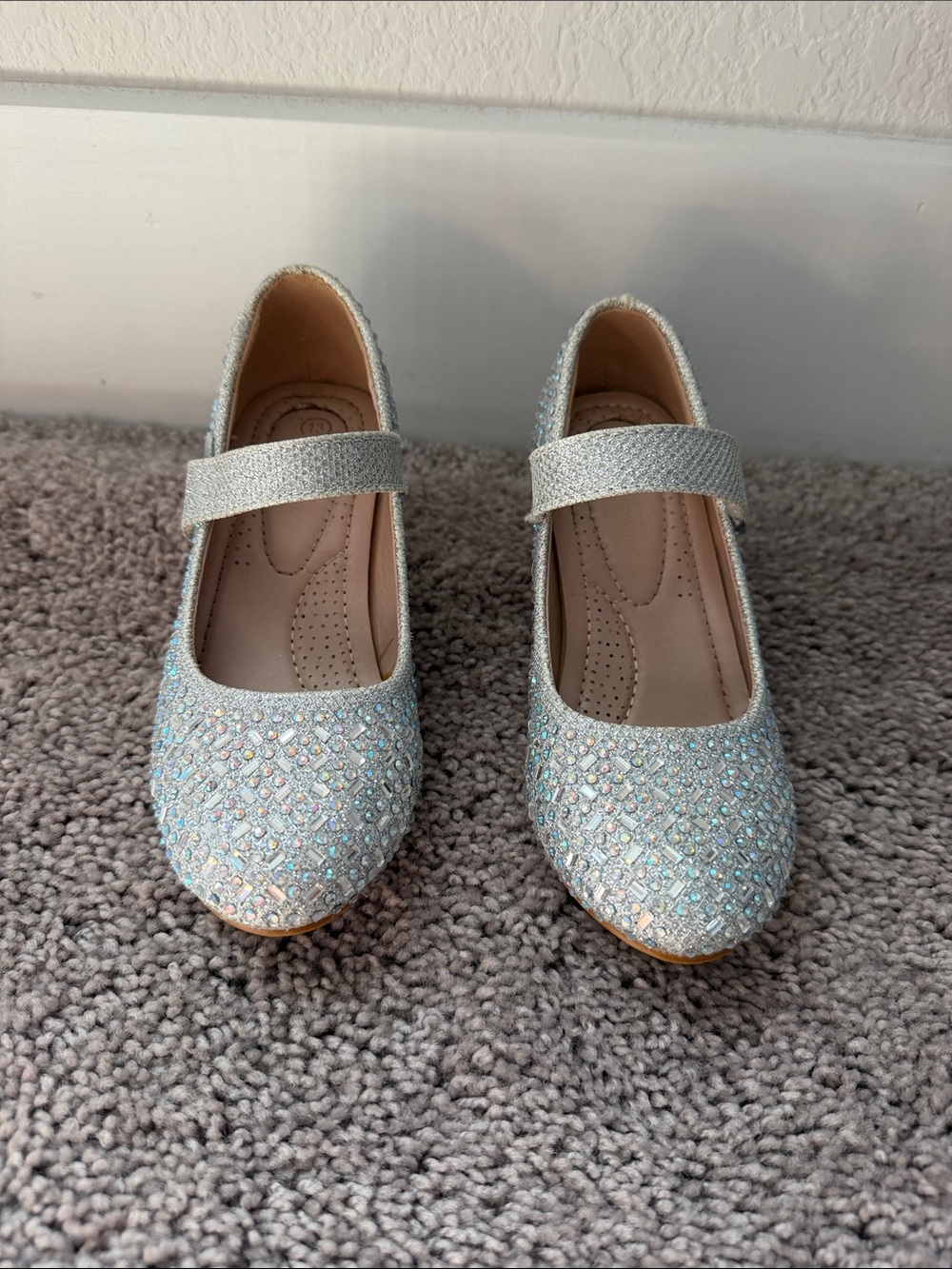 Girls Sparkle Mary Jane Dress Shoes in Silver